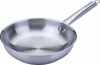 Produktbild von Fackelmann Bratpfanne Ovalgriff aus Edelstahl Ø 20 cm Perfekt für hohe Temperaturen und alle Herdarten