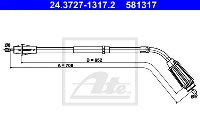 Produktbild von ATE Handbremsseil Seilzug Feststellbremse für VOLVO S80 II (124) Hinten Rechts 24.3727-1317.2