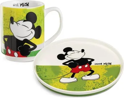 Obrázek produktu pro EGAN Dezertní talířek + stohovatelný hrnek Mickey Mouse I Am Green