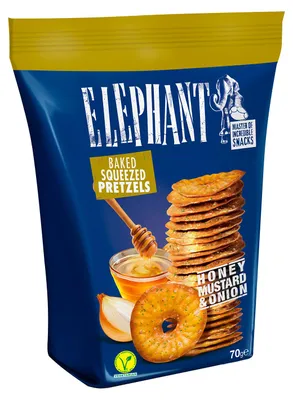 Produktbild von Elephant Squeezed Pretzels Honey Mustard & Onion 70g