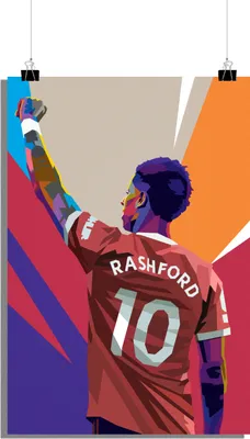Zdjęcie produktu dla Plakat Marcus Rashford - Plakat piłkarski - Plakat sportowy - Plakat Pop Art - 51x71cm - Idealny do oprawienia w ramkę