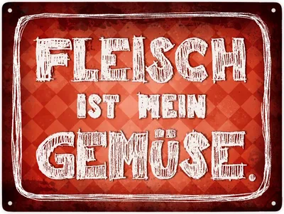 Produktbild von Fleisch ist mein Gemüse Metallschild XXL Schild Blechschild Aluminiumschild