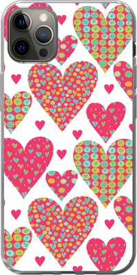 Produktbild von MuchoWow® Handyhülle Schutzhülle Hülle für Telefoonhoesje iPhone 12 Pro Max Mädchen - Herz - Liebe - Muster - Mädchen - Kinder - Kinder - Kind Silikon Softcase Handy Hülle - Hartschale