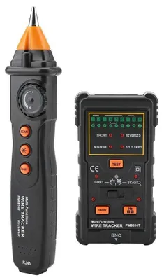 Zdjęcie produktu dla Tester kabli sieciowych - Wyszukiwarka przewodów - RJ11 RJ45 - Czarny