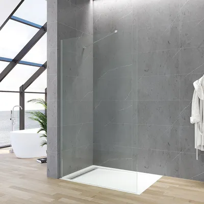Produktbild von AQUALAVOS Walk in Dusche Duschtrennwand begehbare Dusche Duschabtrennung 110x200 cm mit Nanobeschichtung Verstellbereich barrierefrei