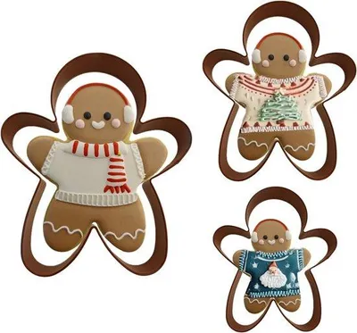 Productafbeelding van Kerst Koekjesvormpjes Set - Taartvormpjes voor Kruidkoek Mannetjes en Meer