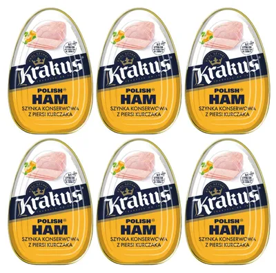 Produktbild von Krakus Schinken aus Hähnchenbrust Dose 6x 340g - Fleischkonserve Hähnchen
