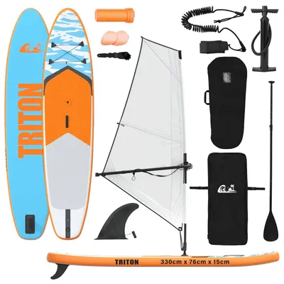 Produktbild von Aufblasbares SUP-Board mit Segel TRITON 330 x 76 x 15 cm Blau