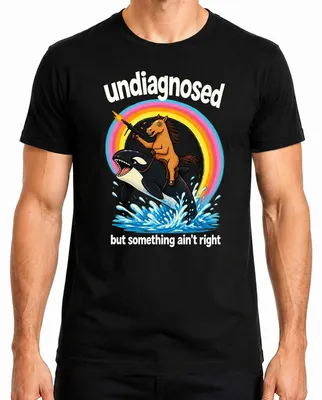 Obrázek produktu pro Tričko s nápisem "Undiagnosed But Something Ain't Right Pferd Statement" (Nediagnostikováno, ale něco není v pořádku, výrok od Pferd), černé barvy, velikost XL