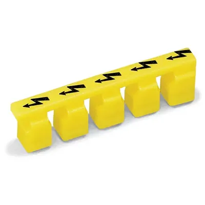 Produktbild von WAGO Warnabdeckung;mit schwarzem Blitzpfeil;für 5 Klemmen;gelb 281-405