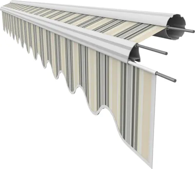 Produktbild von VANA Markisenstoff mit Volant für 5 x 3,5 m Markisen Markisenersatzstoff  fertig genäht Maß Bespannung 4,85 x 3,5 m Volant 4,85 x 0,21 m Design SPD089