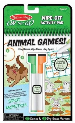 Immagine prodotto di Quaderno riutilizzabile con attività e giochi Animali – Melissa e Doug