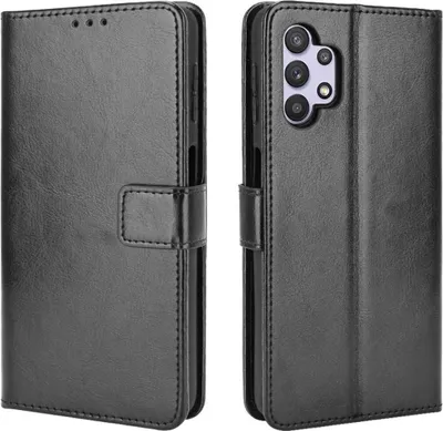 Produktbild von König Design Hülle kompatibel mit Samsung Galaxy A32 5G Kunstleder Handyhülle - Handy Case Schwarz