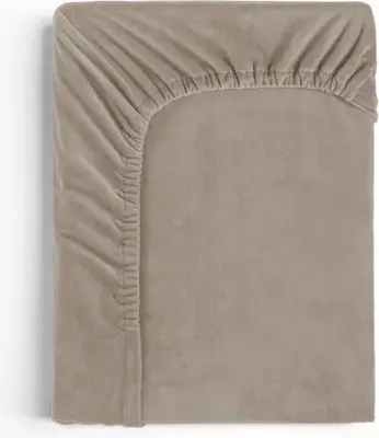 Produktbild von Sleeptime Bettlaken aus Samt, Taupe/Grau, 90 x 200 cm