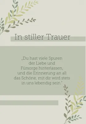 Produktbild von Trauer Beileid Kondolenz Karte mit Umschlag, In stiller Trauer