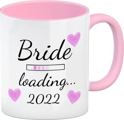 Produktbild von Bride loading Tasse Kaffeetasse 2022 mit rosa Herzen
