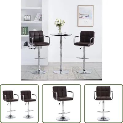 Produktbild von The Living Store Barhocker 2 Stk. Braun Kunstleder