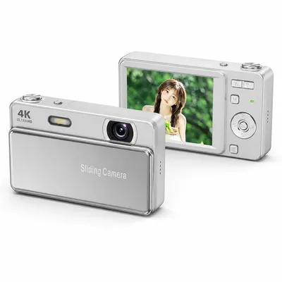 Produktbild von Digitalkamera Kompaktkamera, 2,8-Zoll-Display, Blitz, microSD-/TF-Kartenslot, USB-C, bis zu 240 Min. Akkulaufzeit, Silber