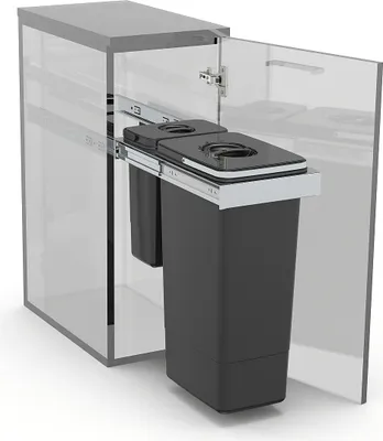 Produktbild von EKOTECH Abfallsammler 33 (1x26 + 1x7) Liter FREE JAZZ Inox für 30 cm Schrankbreite