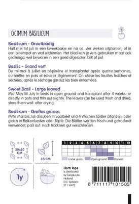 Produktbild von Basilikum Großes Grünes | Basilikumsamen von Hortitops