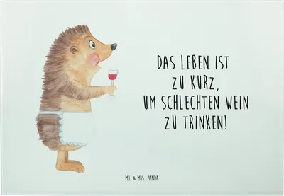 Produktbild von Mr. & Mrs. Panda Frühstücksbrett Igel Wein - Weiß - Geschenk, schneidbrett, Servierplatte, Weinglas, Rotwein, Spruch, Schneidebrett, Weißwein, Lustige Sprüche, Hackbrett