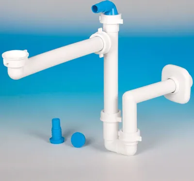 Produktbild von Raumspar-Siphon Bad, Schlauchanschl., 32-40mm, weiß