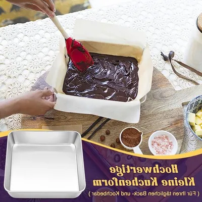 Eckige Auflaufform aus Edelstahl, Klein, Rechteckig, Perfekt für Lasagne, Brownies und Kuchen, Gesund und spülmaschinenfest