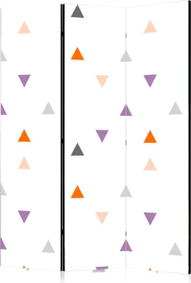 Produktbild von 3-teiliger Doppelseitiger Vlies Paravent - Triangles Rain 135x172 cm Für Kinder f-A-0686-z-b