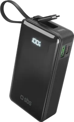 Obrázek produktu pro SBS TTBB10000LCDTCPD20K, 10000 mAh, Lithium-ion (Li-ion), Adaptive Fast Charging, 3,7 V, Černá