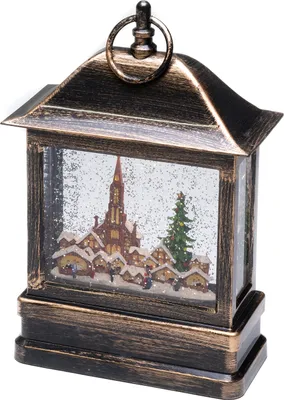 Produktbild von Konstsmide LED Schneelaterne mit Kirche und Weihnachtsmarkt, wassergefüllt, wählbare Energieversorgung, mit 5h Timer, warm weiße Diode, 4.5V_Innentrafo/batteriebetrieben, Innen - 4350-000