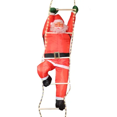 Produktbild von Weihnachtsmann 120 cm auf Leiter 200 cm mit LED beleuchtet für innen & außen