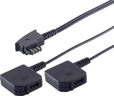 Produktbild von S-IMPULS Telefonverlängerungskabel TAE F-Stecker 2 TAE F-Kupplungen 0,2m