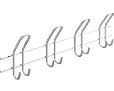 Produktbild von Hettich Garderobenleiste 4 Haken 57,5 x 16,5 x 7,5 cm weiß