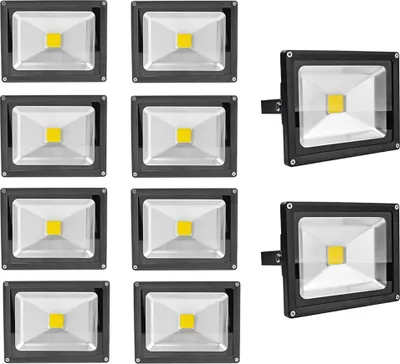 Produktbild von Greenmigo 10X 20W LED Fluter Strahler Außenstrahler Außenlicht Flutlicht Flutlichtstrahler Scheinwerfer IP65 Kaltweiß