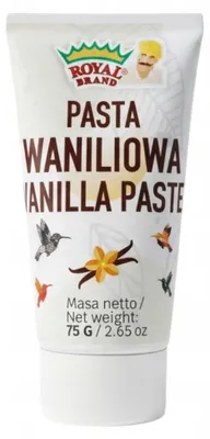 Zdjęcie produktu dla Pasta waniliowa Bourbon, tubka 75 g, do lodów i wypieków, marka Royal