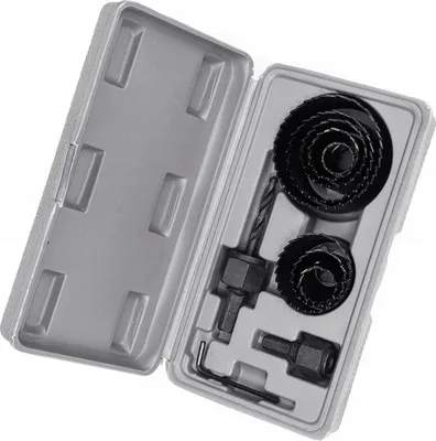 Zdjęcie produktu dla Zestaw otwornic do drewna 19-64mm adapter z wiertłem prowadzącym 11 szt.