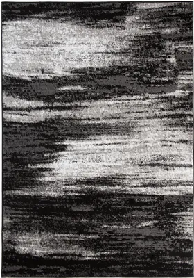 Image de Tapis MAYA Moderne Gris Noir Chambre à coucher 120 x 170 cm
