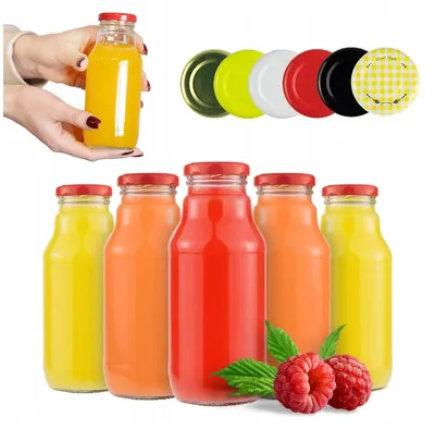 Immagine prodotto di Bottiglia di vetro per succhi KUBUŚ, 330 ml, trasparente