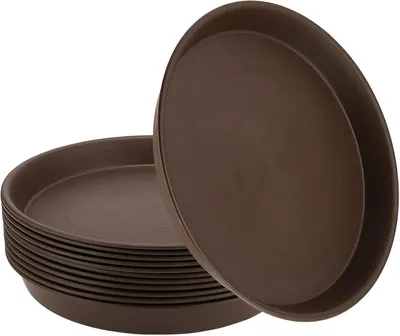 Produktbild von Blumentopfuntersetzer Kunststoff braun, 26,7 cm, 12 Stück, für die Pflanzenpflege