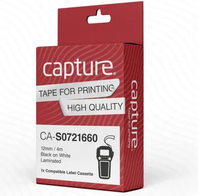 Immagine prodotto di Cattura 12 mm x 4 m nero su bianco, CA-S0721660