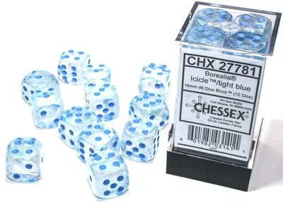 Produktbild von Chessex W6x12 Würfelset Borealis Icicle/Hellblau