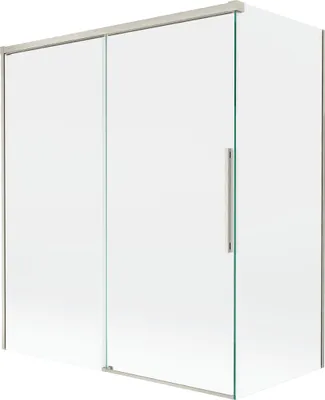 Image de Mexen Rox Paroi de douche à 2 panneaux coulissants 140 + 70 x 150 cm, transparent, nickel brossé - 8C9-140-070-97-00
