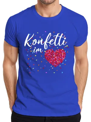 Produktbild von Konfetti im Herzen Karneval Liebe Geschenk närrische Tage bunt Herren T-Shirt, Blau, XL