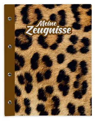Produktbild von itenga Zeugnismappe A4 mit Schraubverschluss Motiv LEOPARD