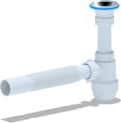 Produktbild von Siphon Flex für Waschtisch/Waschbecken Flaschensiphon Ablaufgarnitur 1 1/4" 40ø