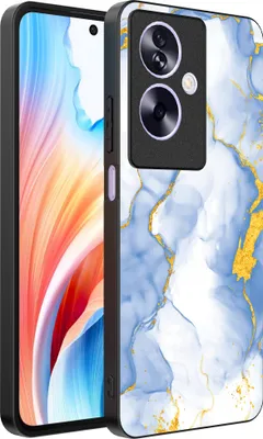Produktbild von Smartphonica Handytasche passend für Oppo A2 - Oppo A79 mit Hellblau Gold Marmor Print - TPU Backcover Case Hellblau Gold Marmor Design