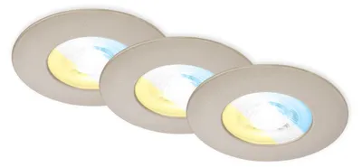 Obrázek produktu pro Sada 3 vestavných svítidel LED CCT stmívatelné vestavné reflektory 4,9 W 580 lm matný nikl