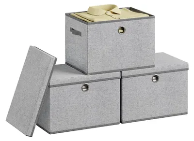 Immagine prodotto di Set di 3 contenitori con coperchio, color grigio tortora
