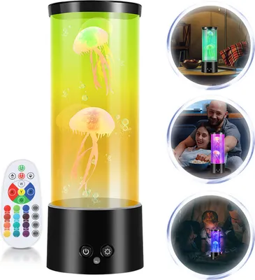 Image de SWANEW LED Méduse Veilleuse Lava Lampe d'ambiance RGB 3 niveaux de luminosité Artificielle