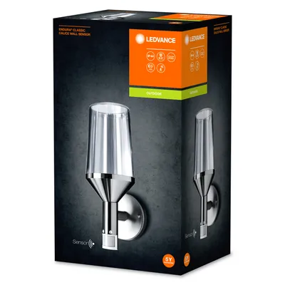 Produktbild von LEDVANCE ENDURA CLASSIC CALICE, Wandbeleuchtung für den Außenbereich, Stahl, Glas, Edelstahl, IP44, Eingang, Fassade, Pfad, Terrasse, I